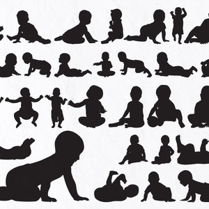 29 Kid SVG, Baby Silhouette, Baby Boy Silhouette svg, Baby Girl Silhouette svg, Baby vector, Baby clipart, Baby cricut, Baby sublimation