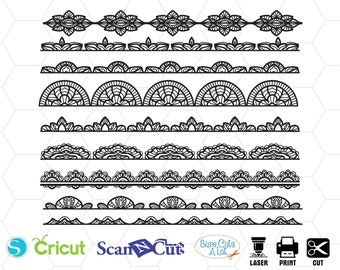 borde de encaje svg ,ornament svg, flourish svg, swirl svg, monogram border svg, floral border svg, border clipart, frames svg, divider svg