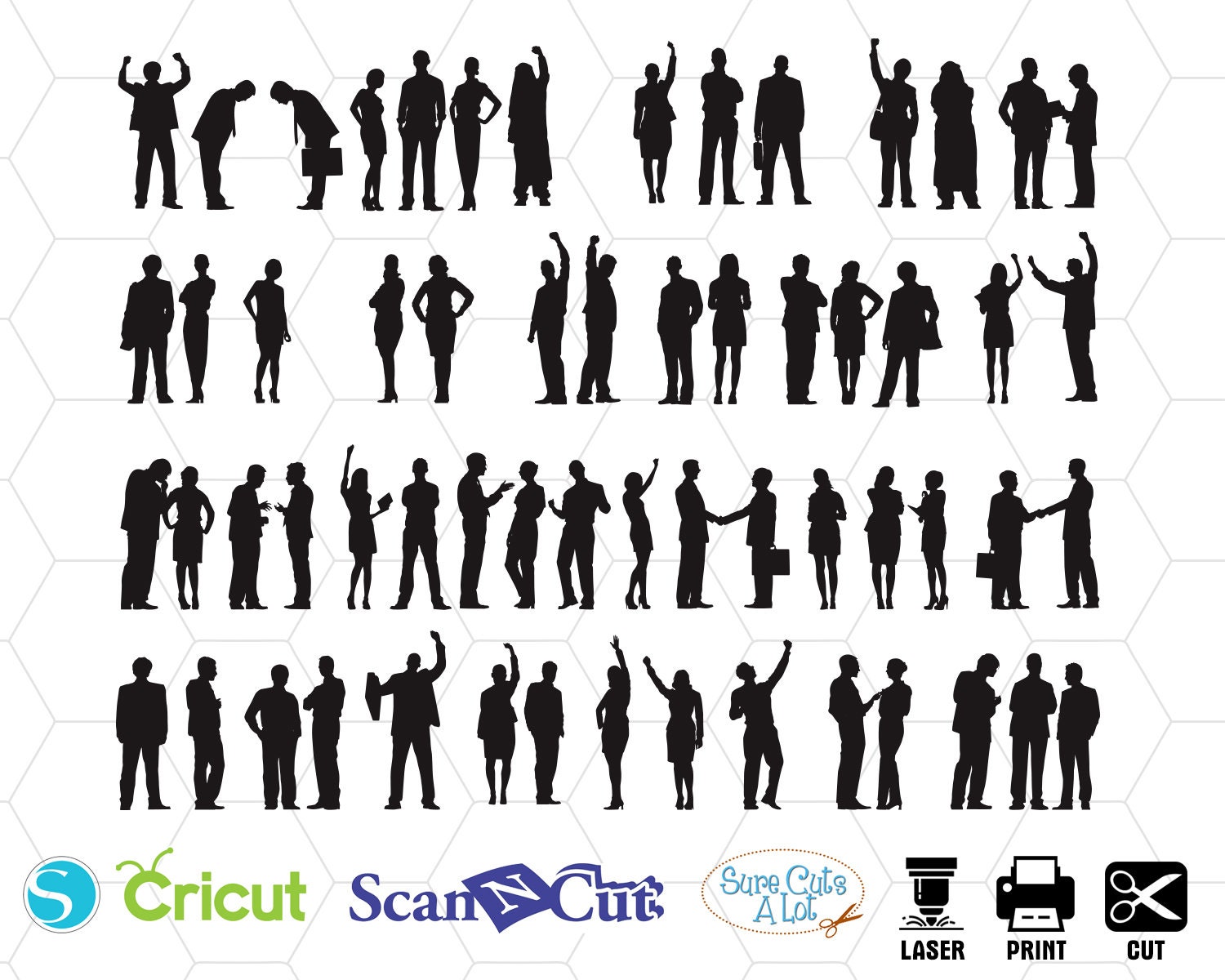 Download Business People Silhouette Svg Business Clipart Businessman Etsy