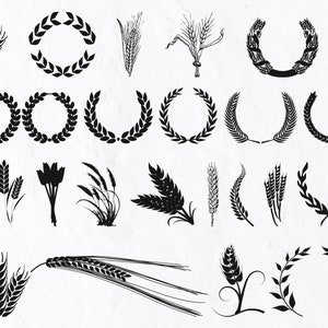 24 Weizen SVG Bündel, Weizen svg, Weizen svg, Weizen Clipart, Weizen Bündel, Weizen Silhouette, Weizenschnitt, Weizenschnitt, Weizenschnitt