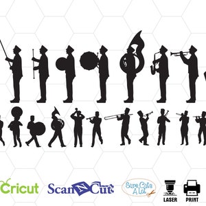 Parade Silhouette svg, parade musicant svg, parade music, parade clipart, cameo, silhouette, pattern, pappercut, decal, vinyl, printing, dxf