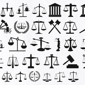 32 Justice Scales SVG Bundle, Sprawiedliwość, Sąd, Prawo, Prawny, Równowaga, Symbol, Przestępstwo, Sędzia, Prawnik, Skala, Wyrok, Kara, Równość