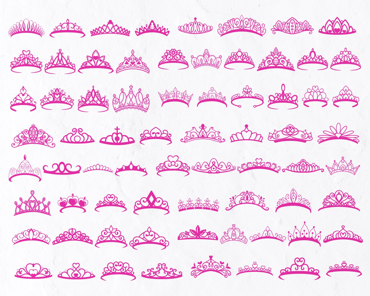 68 Princess Crowns SVG Bundle, Tiara for Girl Svg, King Crown Svg