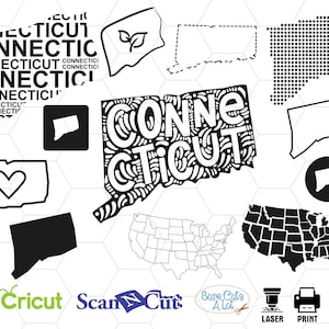 connecticut state svg, connecticut cameo, cricut cut files, clipart, silhouette, connecticut map, svg cutting files, vinyl cut, us state svg