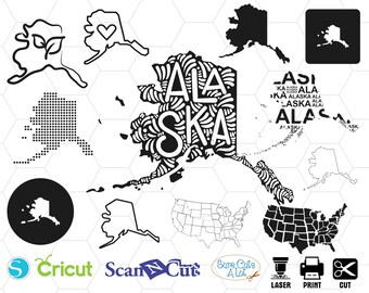 Alaska State Outline SVG AK Outline - México - Foto 9