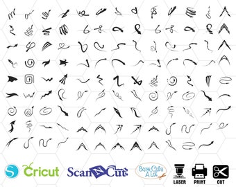 abstrakta former pilar svg, dekorativa pilar svg, pil clipart, pilmonogram svg, svg-filer för Cricut, pildesign, pilsilhuett