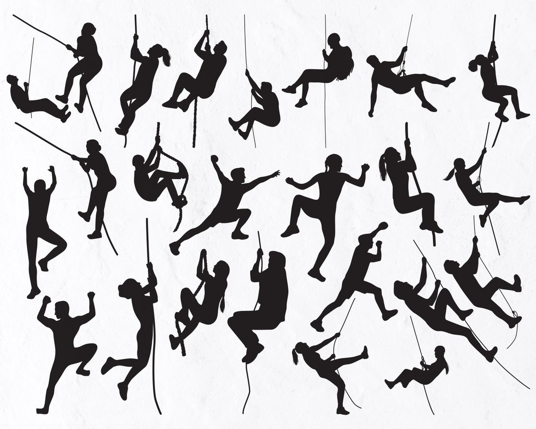 24 Climbing in Mountains Silhouette, Rock Climbing SVG, Sport, Girl