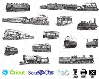 vintage train svg files, train clipart, steam train clipart, steam locomotive svg, vintage posters print svg, train vector, train silhouette
