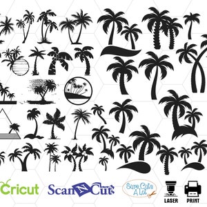 Tropical SVG Designs svg, Cut Files, Tropical Palm Trees SVG, Jungle Svg Files, Silhouette & Cricut Svg, Silhouette Cut Files, Cut Files dxf