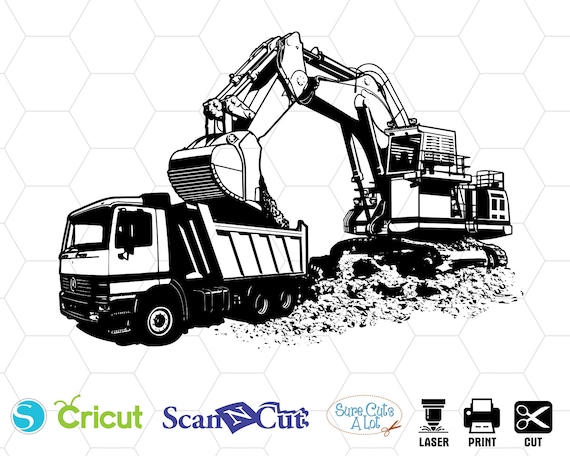 Download Dump Truck Svg Excavator Svg Truck Svg Construction Svg Etsy