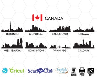 Kanada Stadt Svg, Toronto Svg, Montreal Svg, Vancouver Svg, Ottawa Svg, Mississauga Svg, Edmonton Svg, Winnipeg Svg, Calgary Svg-Dateien cricut