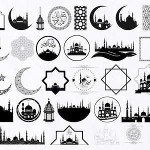31 Paquet SVG islamique, Fichiers de coupe, Modèle, Masjid, Mosquée, Ramadan, Aïd Moubarak, Ramadan Kareem, Symbole, Musulman, Islam, Islamique