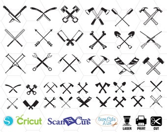 Crossed tools svg, hammer svg, tools clipart, wrench svg, screwdriver svg, fathers day svg, tool svg, dad svg, tools dxf, svg cutting files