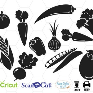 pflanzlich Svg, Essen Svg, Karotte Svg, Vegan Svg, Tomate Svg, Clipart, Brokkoli Svg, Cricut Svg, Gemüse-Vektor, Silhouette, Dxf, Druck