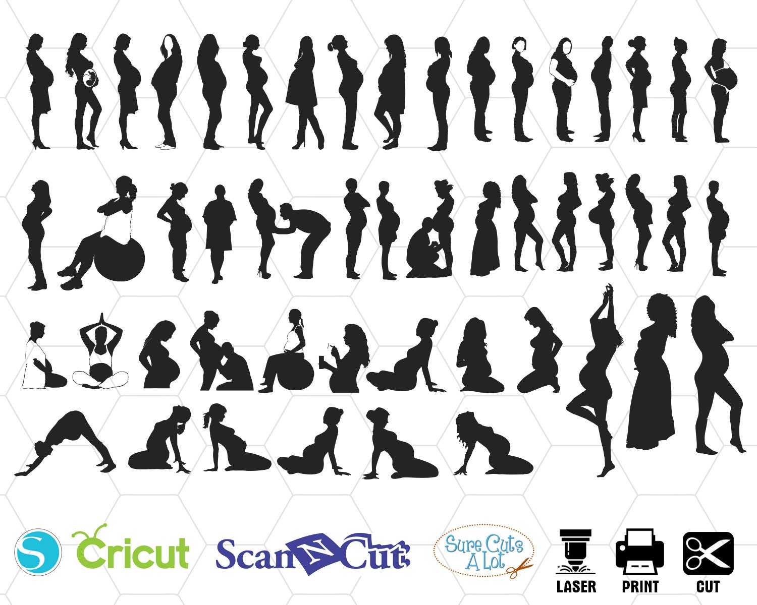 Download Pregnant Woman Svg Pregnancy Svg Maternity Svg Mama Svg Etsy