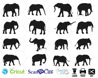 svg elefante, elefante silhouette svg, monogramma di elefante, elefante clipart, elefante tagliare file, bambino elefante svg, dxf elefante, animali svg