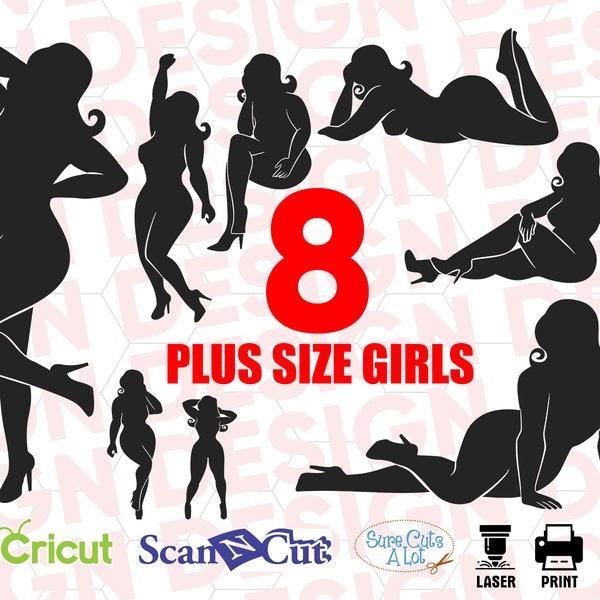 fashion model svg, Plus Size Girls svg, fullbody svg, dxf, png, eps, print, cut, download, model, cutting, cameo. cricut, silhouette, jpg