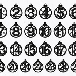 25 Advent Calendar Numbers svg, Christmas Count SVG, Christmas Sign Svg, Christmas Cut File, Christmas Advent Svg Countdown