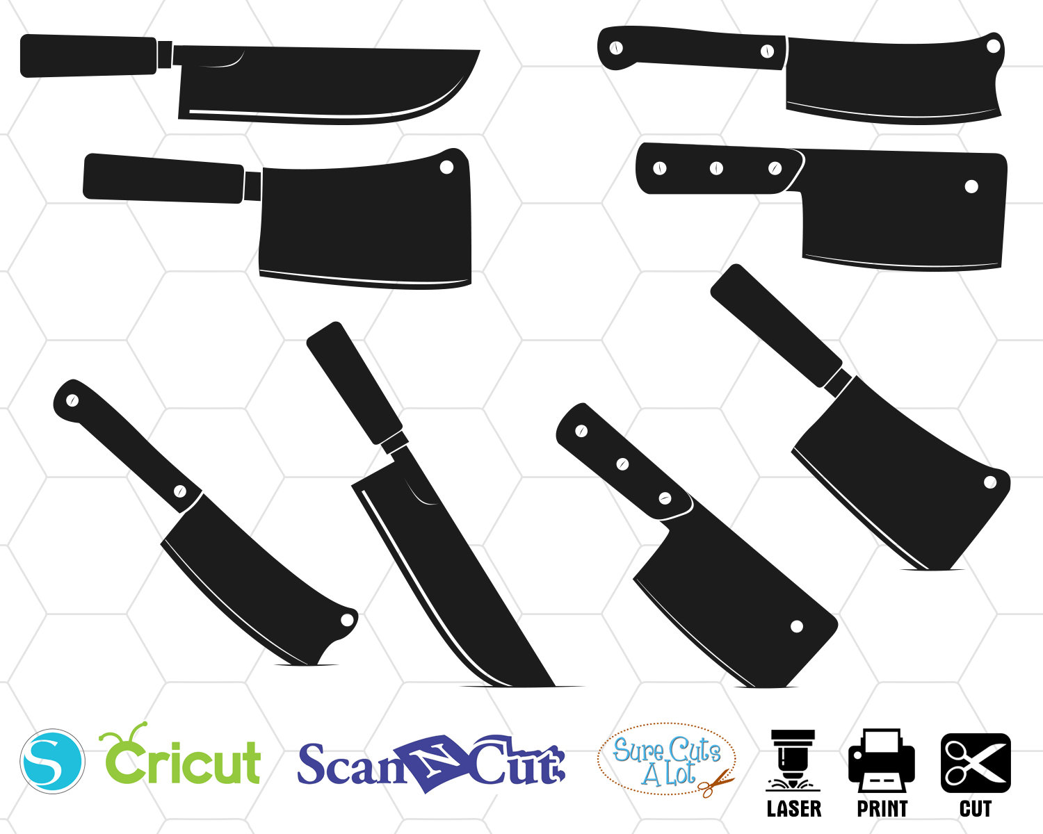 Butcher Knife Svg Cleaver Files for Cricut Cleaver Cut Files For