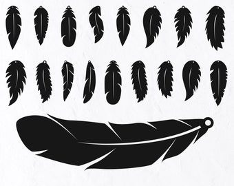 18 Feather Earrings SVG Bundle, Earring Svg For Cricut, Faux Leather Earring Svg, Leather Earring Svg, Stacked Earring Svg