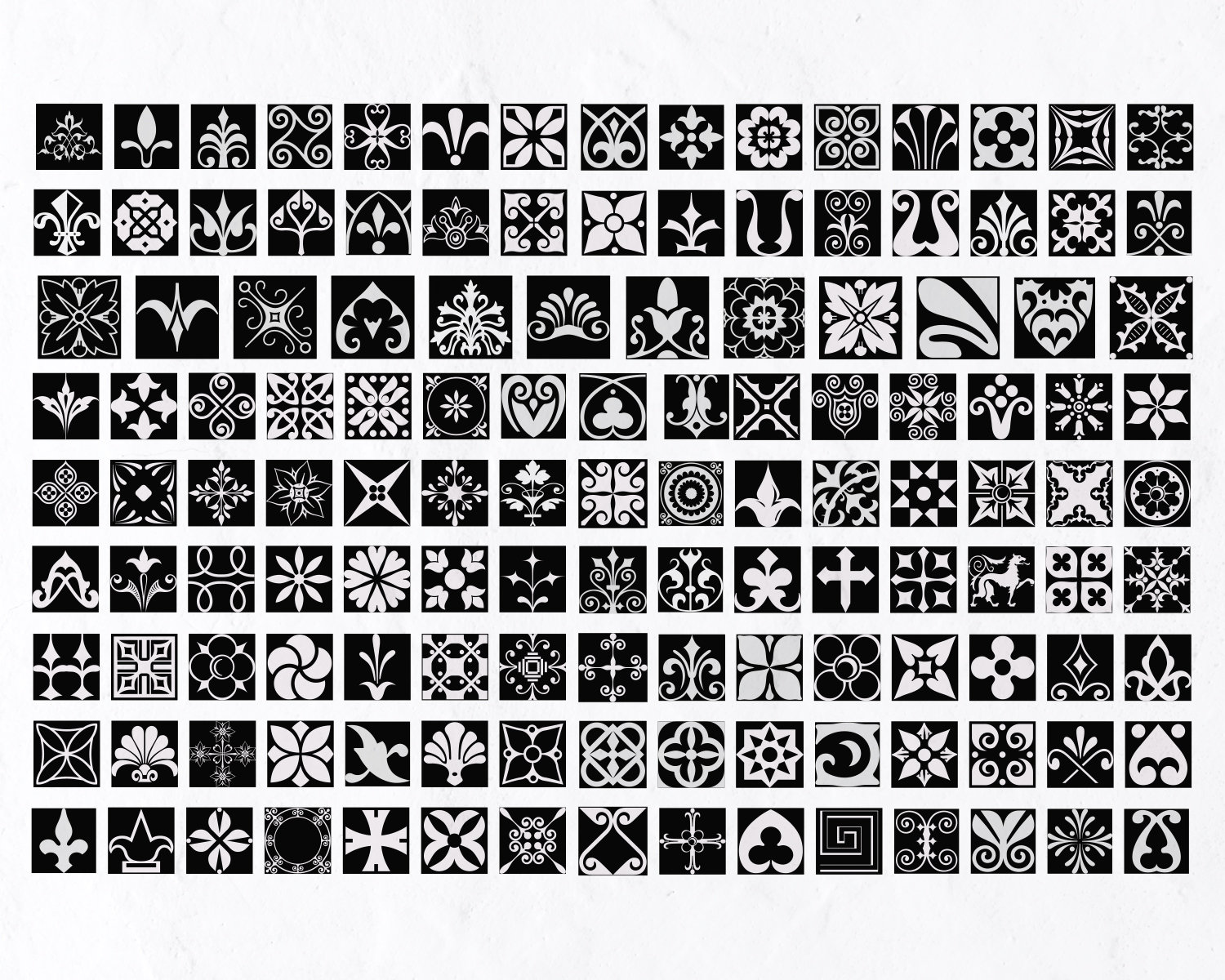 132 Square Pattern SVG Bundle | Mosaic Tilts, Laser Cut & Glowforge Files | SVG PNG DXF EPS PDF