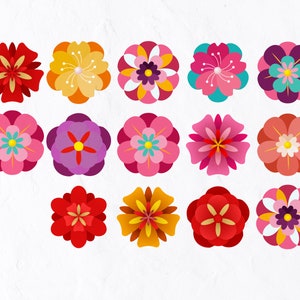 14 Sakura Blumen Clipart, Sakura Blumen SVG, Floral, Set, Clipart, Illustration, Grafik, Element, Symbol, Asien, Blüte, Zweig  