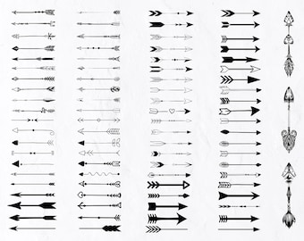 87 Bow SVG, Archery Arrows SVG,  Vintage Arrow SVG, Decoration Svg, Tribal Arrows Svg, Ethnic Arrow Svg, Sketch, Element, Vintage, Vector