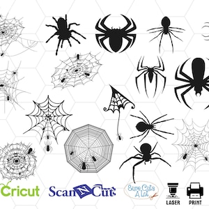 spider svg, spider web svg, spider clipart, spider silhouette, spider cut file, spider vector, spider cricut, spider svg file, svg cutting