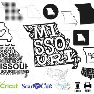 missouri state svg, missouri map svg, missouri dxf, decal, vinyl, svg, png, dxf, monogram, missouri cricut, silhouette, cameo, clipart