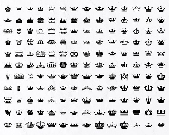 198 Crown Silhouette SVG, Royal Crown SVG, Princess Tiara SVG, King Crown, Queen Crown, Princess Crown, Svg File for Cricut, Vector