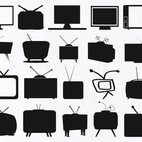 20 Television SVG Bundle, TV Svg, Screen, Technology, Video, Display, Entertainment, Media, Movie, Monitor,