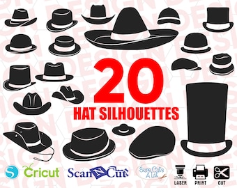Hat svg, hat silhouette svg files bundle, svg files for cricut, hats svg, cap svg, hat cricut, hatmonogram, hat design, hat vector, hat png