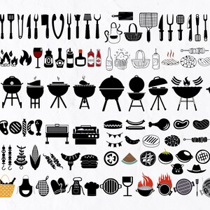 100 Barbecue Items SVG Design, Grill Svg, BBQ Party Silhouette svg, Bbq Svg, Grilling Svg, Barbecue Svg, Grill Svg, Grill Master Svg