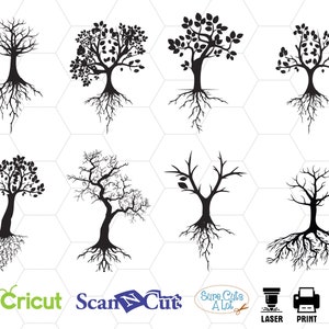 TREE WITH ROOTS svg, tree svg, family tree svg, tree dxf, roots svg, family tree, tattoo tree, tree with roots, tree silhouette, tree vector