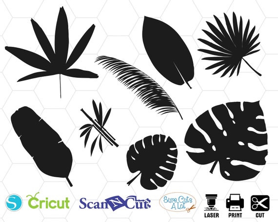 Download Tropical Leaves Svg Leaf Svg Palm Leaf Svg Monstera Leaf Etsy