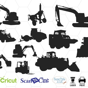 CONSTRUCTION MACHINES svg, tractor svg, construction svg, dump truck svg, transport svg, tractor crane svg, construction clipart, png, dxf