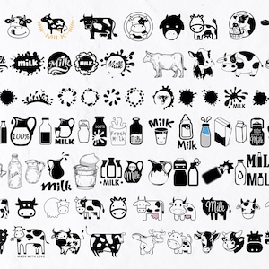 80 Milk SVG Bundle, Cows SVG Bundle, Farm Svg, Farmhouse Svg, Milk Bottle Svg, Fresh Milk Svg, Cow Svg, Cow Face Svg, Farm Life Svg