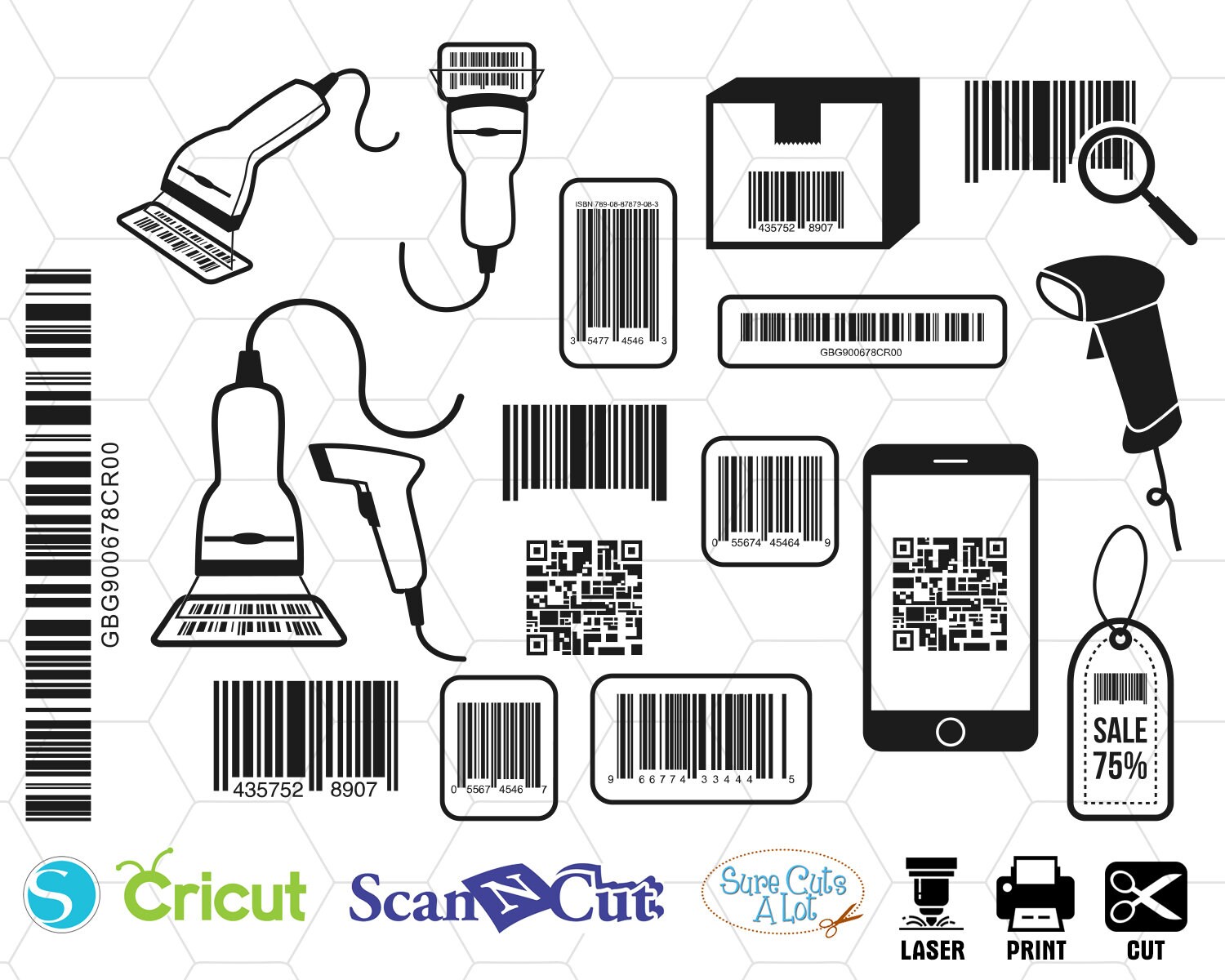 Scanner Svg Clipart Svg Barcode - Etsy Ireland