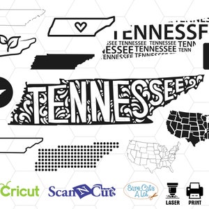 tennessee state svg, tennessee silhouet, sticker, vinyl, clipart, ons, vs, png, dxf, monogram, eps, cameo, cricut, snijden bestanden, liefde, thuis