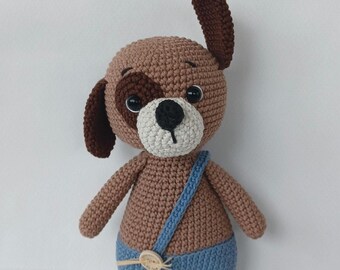 Patron PDF tuto au crochet amigurumi chien Axel le Mad&#39;Chien (fr/ang)