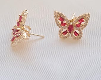 Butterfly Gold Plated Earrings