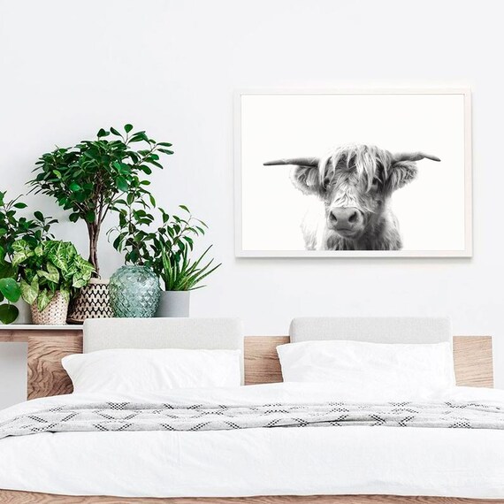 Calf Print Baby Cow Painting Farm Animal Decor Wall Art Etsy