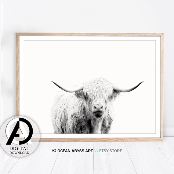 Calf Print Baby Cow Farm Animal Wall Art Nursery Decor Etsy