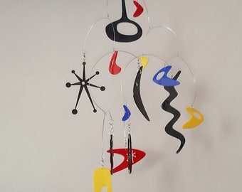 Mid Century Modern Kinetic Mobile: Plexiglass Atomic Art