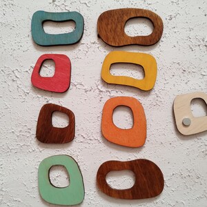 Mid century modern magnets, 8 Wood magnets, Retro magnets, Wood magnets, Mid Century lovers gift, MCM