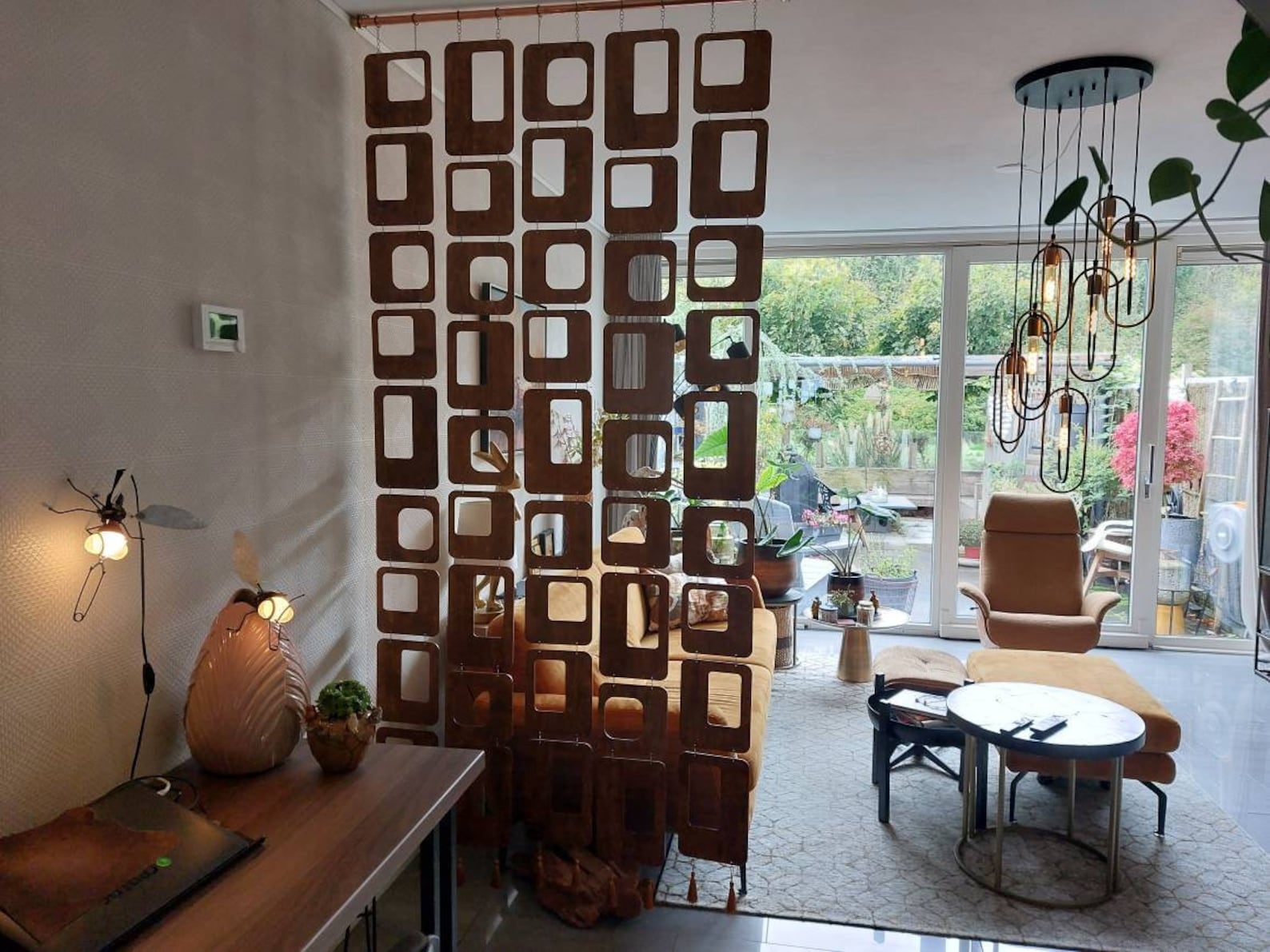 Retro Room Divider, 5 Strands Room Divider W50'' Custom Height, Mid ...