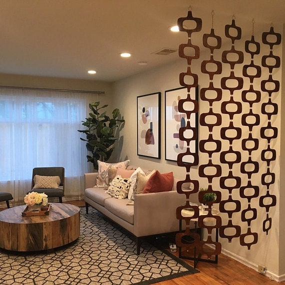 Room Divider Custom Size For Your Place Mid Century Modern Wall Panels Length And Colors Wood