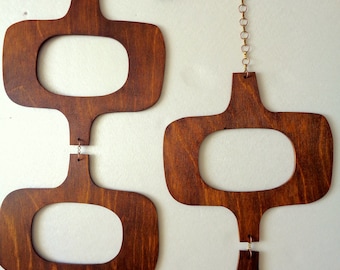 Retro Divider, Mid century modern wall decor, Sell by strand, Mid century Modern, Room Divider Hanging, Wooden wall decor, 60&#39;s, MCM