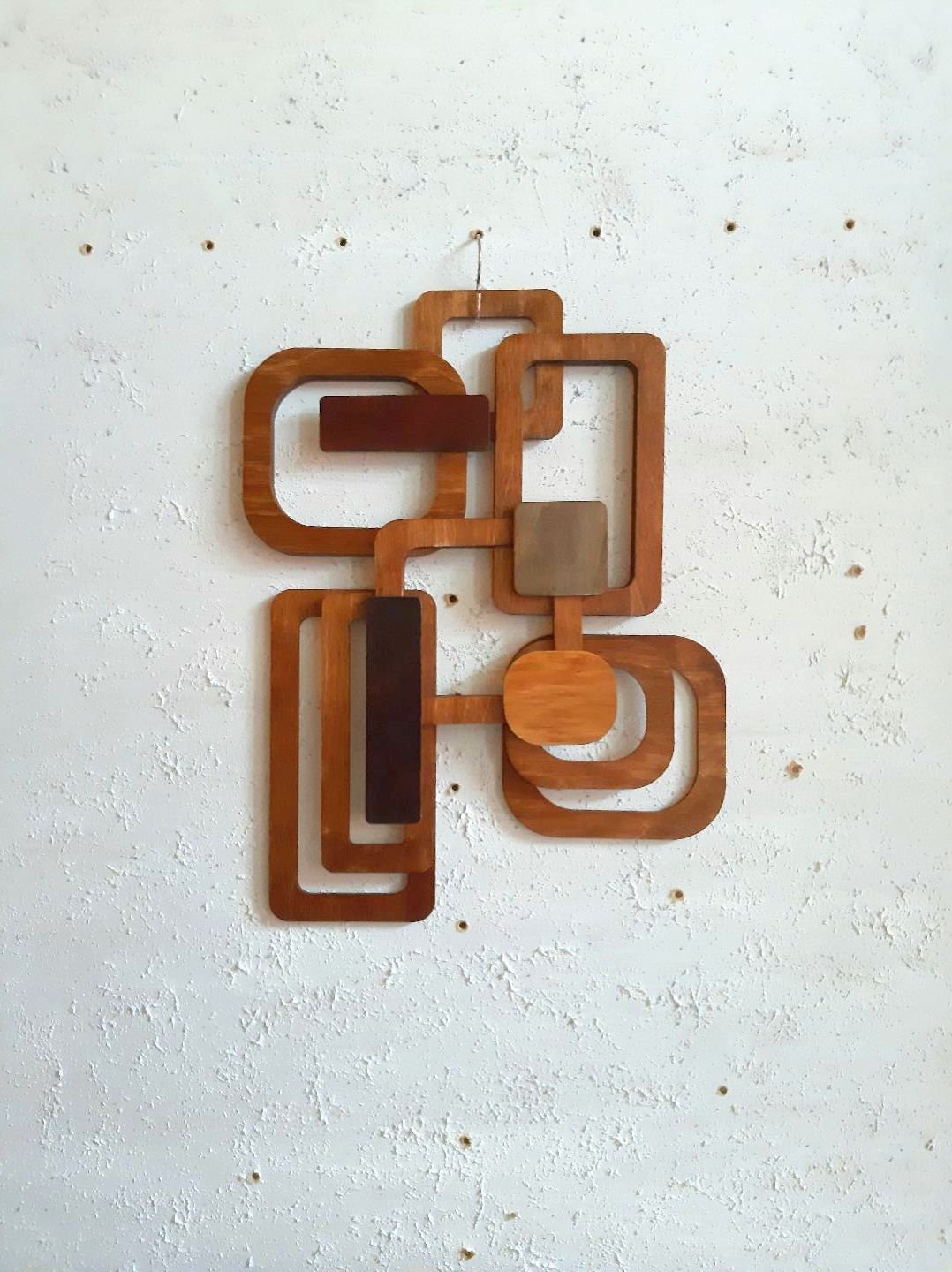 Mid Century Modern Wall Art, Wood Wall Art, Retro Wall