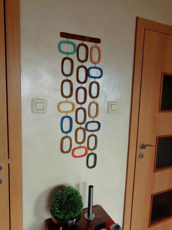 Mid Century Modern Decor Retro Wall Hanging 34 X Etsy